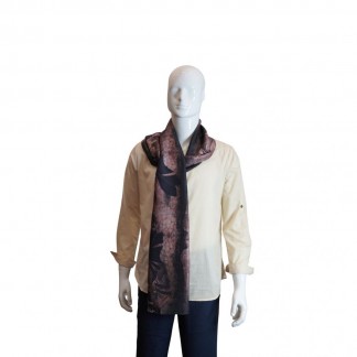 Khăn đũi dài tơ tằm Cánh bướm nâu khói  45*180 cm